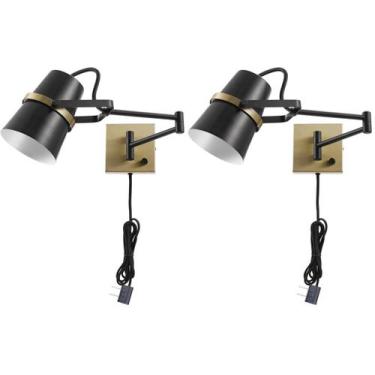 Imagem de Arandela de parede GLOBE 51345 em latão preto fosco com 1 luz