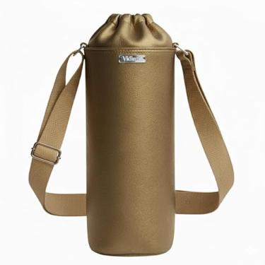 Imagem de Bolsa Térmica (OURO) RAMIERE para Garrafa de 1 LITRO em Couro Sintético - Coleção Cores VERÃO 2026