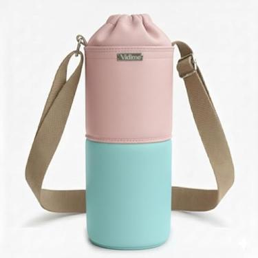 Imagem de Bolsa Térmica (ROSA COM TIFFANY) RAMIERE para Garrafa de 750 ML em Couro Sintético - Coleção Cores VERÃO 2026