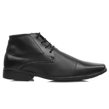 Imagem de Bota Social Masculina Nobuck Black Couro SLZ