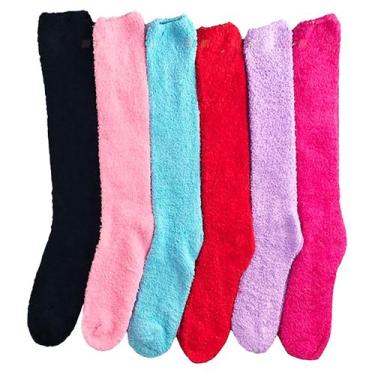 Imagem de Meia Térmica Soft Felpuda Cano Alto Inverno: Kit 6 pares sortidos Adul