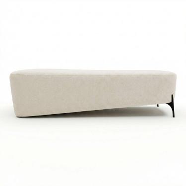 Imagem de Puff Recamier Decorativo Orgânico Lavie 140cm Premium Bouclê Bege - Abmaza