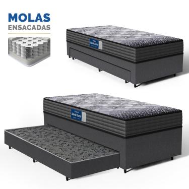 Imagem de Cama Box com Colchão de Espuma D60 Double Face Guarda Costas Comfort Force Probel + Auxiliar de Espuma Unique Solteiro 88cm