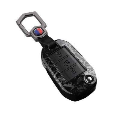 Imagem de Capa Para Chave De Carro Estilo Fibra De Carbono ABS Para Peugeot Citr