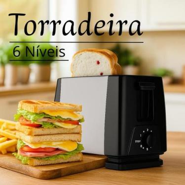 Imagem de Torradeira Elétrica 750w Café Da Manhã 6 Marchas 110v Lanches Rapidez 