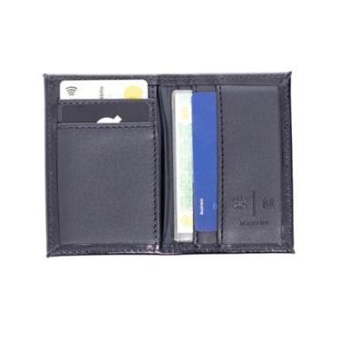 Imagem de Slim Masculina Feminina carteira couro preta Maktub-Masculino