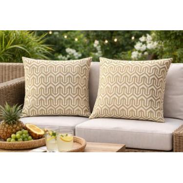 Imagem de Kit 2 Capas de Almofadão Impermeável 60cmx60cm Sem Enchimento para Amb