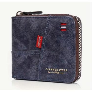 Imagem de CARTEIRA MASCULINA MODERNA COM ZÍPER CARRKEN STYLE AZUL Cor:Azul, Azul