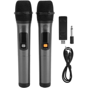 Imagem de Microfone Dinâmico Sem Fio Duplo UHF - Techguia
