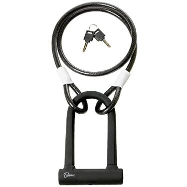 Imagem de Bikeroo Trava em U para bicicleta – Trava resistente de 10 x 20 cm em forma de U com cabo de aço de segurança de 1,2 m, suporte de montagem e 2 chaves – Proteção antirroubo para estrada, montanha, bicicleta elétrica