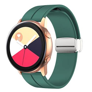 Imagem de Para Galaxy Watch 5 40mm 44mm/5 Pro 45mm/Galaxy Watch 4 de 40mm e 44mm/Galaxy Watch 4 Classic 42mm 46mm/3 41mm/Active 2 40mm 44mm, pulseira de silicone de 20mm pulseira esportiva para mulheres e homens, verde