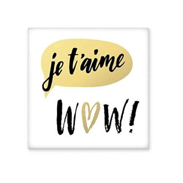 Imagem de Je T'Aime I Love You Citação de azulejo de cerâmica brilhante decalque de tijolos esmaltados