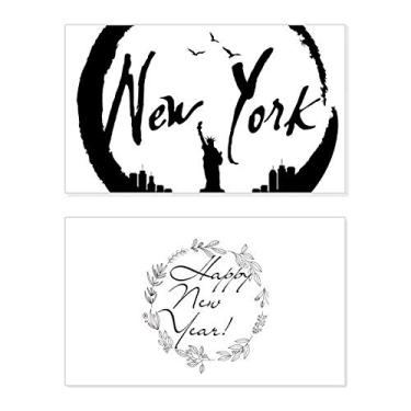 Imagem de Cartão de felicitações New York USA Liberty Outline New Year Festival Bless Message Present