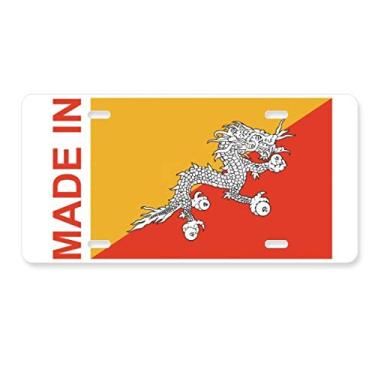 Imagem de DIYthinker Etiqueta de aço inoxidável para decoração de placa de licença Made in Butan Country
