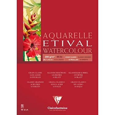 Imagem de CLAIREFONTAINE Papel Para Aquarela Clairefonaine Etival 200g/m² A3, 96375C, Branco