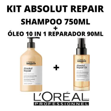 Imagem de Kit Absolut Repair Loreal Shampoo 750ml + Óleo 10 In 1 90ml 