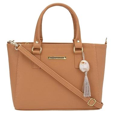 Imagem de TOKSHOP Bolsa Feminina Pequena Tranversal com Acabamento Premium (Marrom Claro)