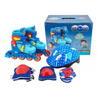 Imagem de Patins 2 Em 1 Tri Line In Line Com Kit Segurança Unitoys