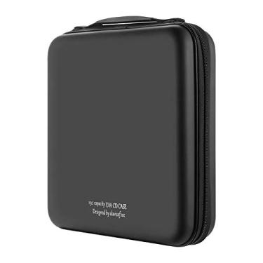 Imagem de alavisxf xx Capa para CD, capacidade 192, proteção de EVA, Blu-ray, DVD, portátil, com zíper, suporte de CD, organizador de disco, bolsa carteira para carro, viagem em casa (capacidade 192, preto 192)