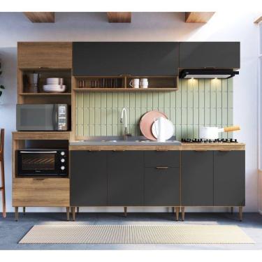 Imagem de Conjunto de Cozinha 1 Gaveta 2 Fornos Veneza Iii Mel/Grafite