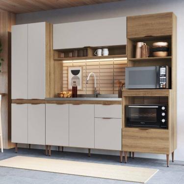 Imagem de Conjunto de Cozinha 1 Gavetas 2 Fornos Veneza Ii Mel/Arenas