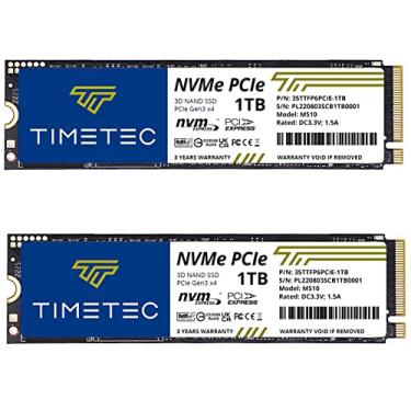 Imagem de Timetec 1TBx2 (pacote com 2) SSD NVMe PCIe Gen3x4 8Gb/s M.2 2280 3D NAND TLC 600TBW Cache SLC de alto desempenho, velocidade de leitura/gravação de até 2.000/1.600 MB/s Unidade de estado sólido