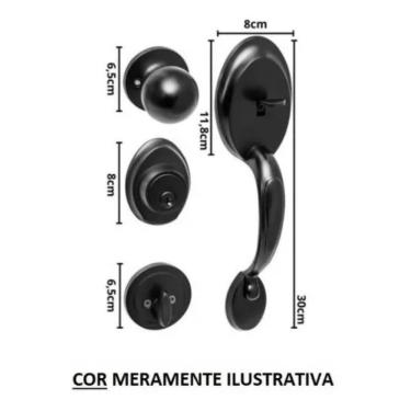 Imagem de Fechadura Para Porta Retrô Blim Blim - Externa Cromada