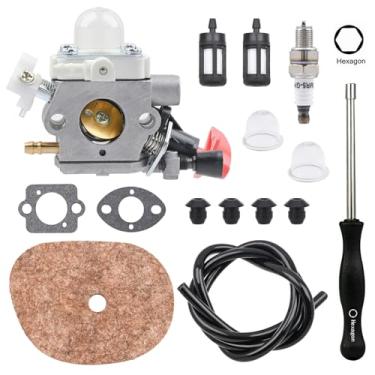 Imagem de SYSKANT Carburador C1M-S267A FS56RC para C1M-S267A Stihl FS40 FS50 FS56 FS56C FS56R FS70 FS70C FS70R FS70RC FC56 FC70 HT56 HT56C HL56K KN56 KM56 KM56 C Cortador de escova de substituição 4144 120 0608