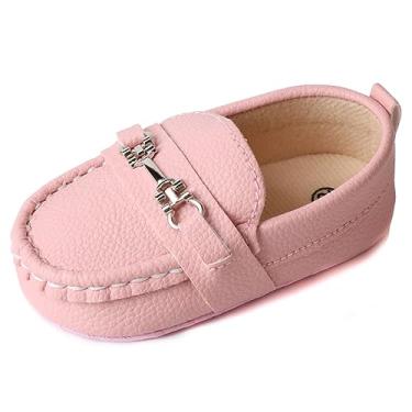 Imagem de LONSOEN Mocassins Prewalker para Bebês Meninas Meninos Sapatos de Berço, 209, rosa, 6-12 Meses