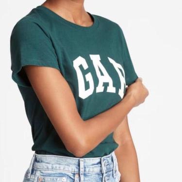 Imagem de Camiseta Gap Verde Com Branca Feminina-Feminino