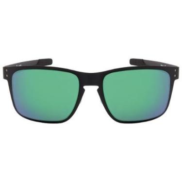 Imagem de Óculos de Sol Oakley Holbrook Metal OO4123 - Matte Black - Jade Iridium - 412304/55-Masculino