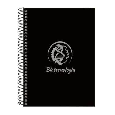 Imagem de Caderno Colegial 10 Matérias Profissões Biotecnologia (Preto e Prata)