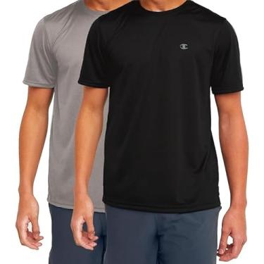 Imagem de Champion Camiseta masculina grande e alta, desempenho ativo, absorção de umidade, pacote com 2, Urze veterinária/surfe, 5X Tall