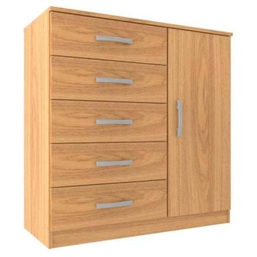 Imagem de Cômoda Sapateira Zurique 1 Porta 5 Gavetas - Cinnamomo Cinnamomo