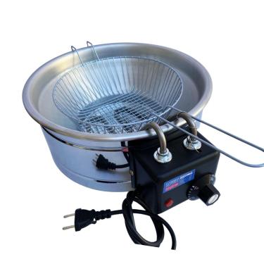 Imagem de Fritadeira Elétrica Industrial Tacho Redondo 5L - Frituras, pastéis, coxinhas, kibes, frango frito - 220V