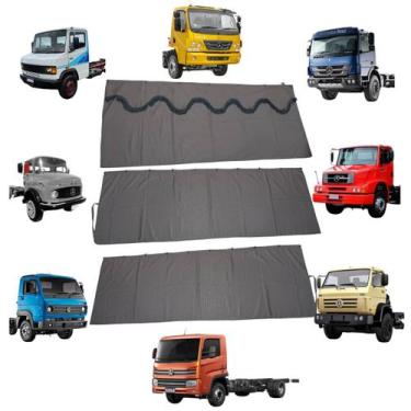Imagem de Cortina Cetim Caminhão c/ 3 Pçs Volks/ Mercedes Cabine Peq - JCS Acess
