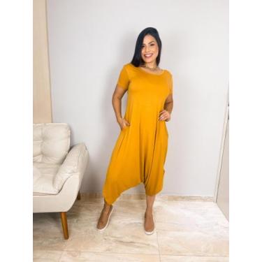 Imagem de Macacao saruel com bolso confortavel - MALUKAKA, Amarelo, M
