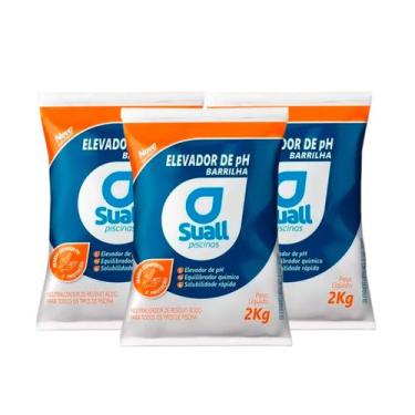 Imagem de Kit 3 Barrilha Leve Elevador De Ph Mais Suall Para Piscinas