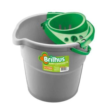 Imagem de Balde Plástico com Escorredor 9L Brilhus Bettanin