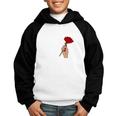 Imagem de Moletom Infantil A Rose for you - Foca na Moda, Branco, Preto, 4