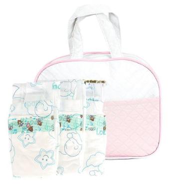 Imagem de Bolsa Maternidade com 03 Fraldas RN Rosa Personalizada Mães - Love