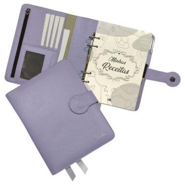 Imagem de Agenda Minhas Receitas Couro 168-R Personalizada Raffai Couros, Lavand