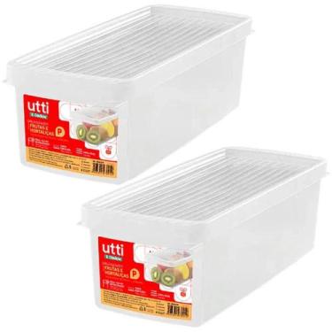Imagem de Kit 2 Caixas Organizadoras de Geladeira Legumes Verduras Frutas 4,2L c