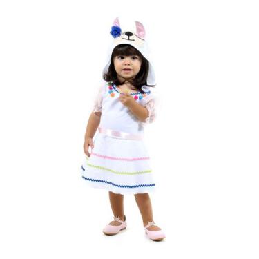Imagem de Fantasia Lhama Bebê Vestido com Capuz, UNICA, P
