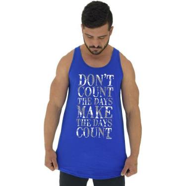 Imagem de Regata Longline Estampada Masculina MXD Conceito Don't Count, GG, Azul