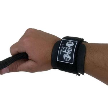 Imagem de Kit 2 Strap Munhequeira Musculação Para Academia Preto - Zero1, 2 C/ M