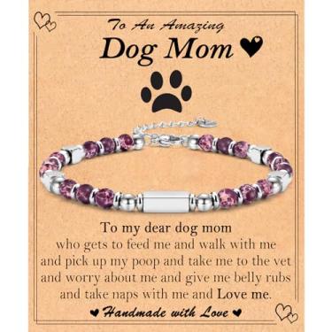 Imagem de Presentes de Dia das Mães para Esposa, Mãe, Avó, Nova Mãe, Bônus, Mãe, Irmã, Cachorro, Tia, Madrasta, Sogra, Namorados, Mãe, Cunhada, Pulseiras de Contas Presente para Mulheres Meninas, 6.7, Pedra,
