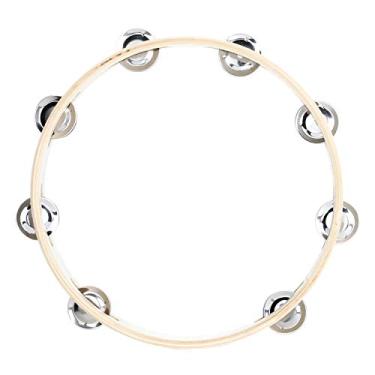 Imagem de Musfunny Anel de Pandeiro para Adultos 10 Polegadas Tambor de Mão com Sinos de Metal Instrumentos de Percussão Presentes para Educação Musical Festa Igreja Ktv (Anel de 10 Polegadas)