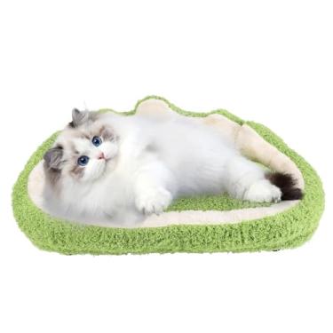 Imagem de Sofá-cama Confortável para Animais de Estimação, Design de Formato Criativo, Material de Pelúcia Macio e Quente, Antiderrapante, Sofá-cama Multifuncional para Animais de (GREEN)