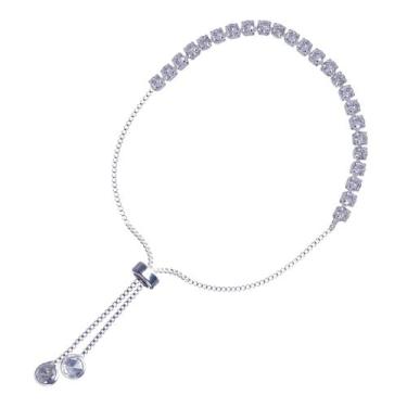 Imagem de Pulseira regulável Riviera cristal Banhada Prata 925 - Papillon Semi J